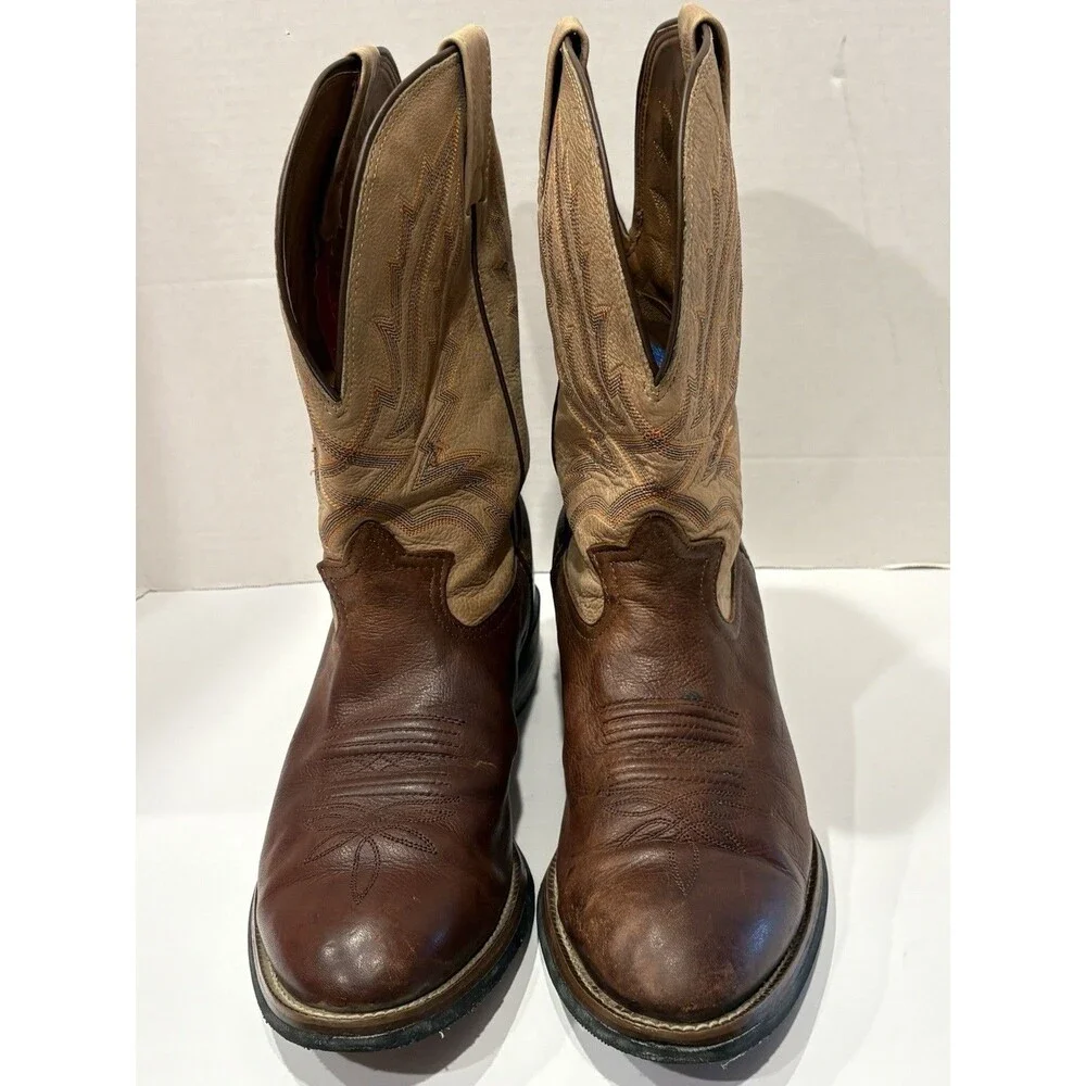 Tony Lama 3R Brown Leather Western Cowboy Boots Men’s 10.5 EE Made in USA